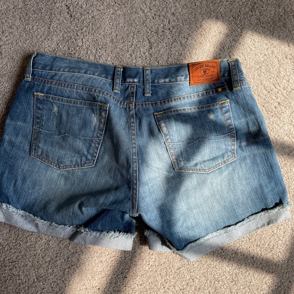 adidas Denim Cutoff Shorts - Blue
